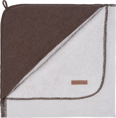 Baby's Only Baby badcape - Omslagdoek - Handdoek met capuchon Classic - Cacao - 75x85 cm - Badstof
