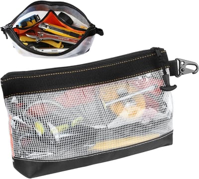 2 Stuks Kleine Gereedschapszak met Rits, Draagbare Transparante PVC Tas, Waterdichte en Antistatische Organizer voor Kleine Onderdelen met Haak