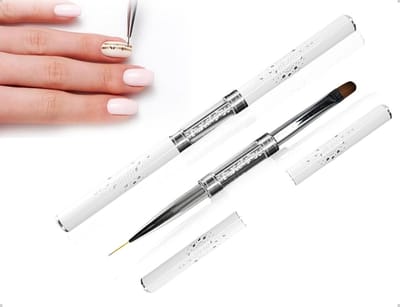 Professionele Nagelkwast Set - 2-in-1 Dubbelzijdige Nagelborstel met Deksel voor Gel Nagels, Perfect voor Thuis Manicure of Nagelsalon Gebruik