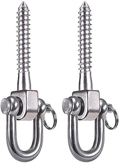 Swing Hangers 180° Schommel Schroef Beugels - Roestvrij Staal Hangmat Haken tot 800 KG Capaciteit voor Speeltuin en Yoga