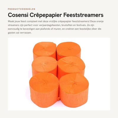 Dailygoods- Crêpepapier 6 Rollen 4,5 cm x 25 m - Feestversiering - Streamers - Achtergrond Decoraties - Verjaardagsfeest - Bruiloft - Festivaldecoraties
