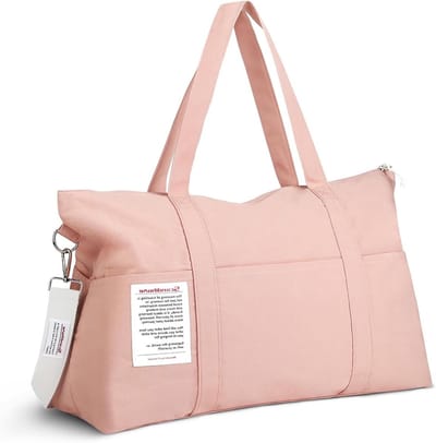 Dames sporttas voor reizen en gym - waterdicht en modern design met trolleyhoes - roze - weekendtas met handbagagetas - geschikt voor vliegtuig - Eén maat