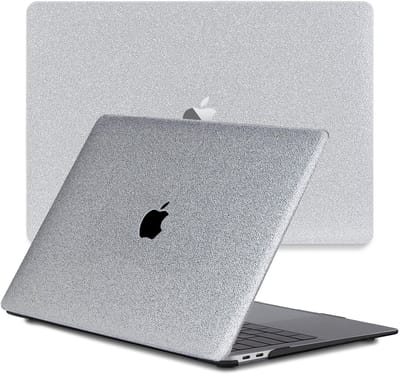 Lunso Geschikt voor MacBook Air 15 inch (2023-2026) cover hoes - case - Glitter Zilver