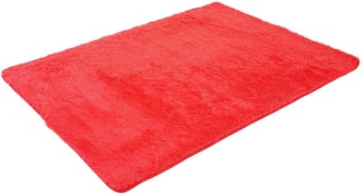 Tapijt MCW-F69, shaggy loper hoogpolig langpolig, stof/textiel pluizig zacht 200x140cm ~ rood