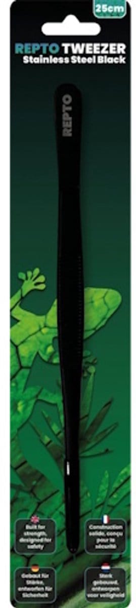Repto Tweezer RVS Zwart voederpincet voor reptielen 25CM