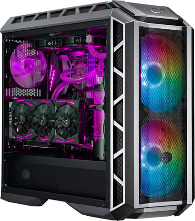 COOLER MASTER MasterCase H500P Gunmetal Mesh ARGB pc-gamingbehuizing (ATX, paneel van gehard glas, 2x200 mm ARGB)