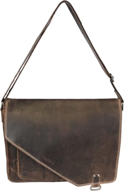Werktas - Cognac - Stevige Schouderband - Laptoptas - Ruimte voor je laptop tot 15.6 Inches - Tas - Leer