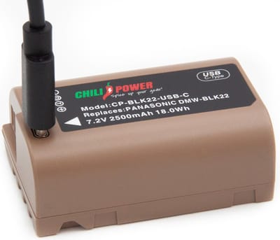 ChiliPower accu DMW-BLK22 USB-C versie voor Panasonic - 2500mAh