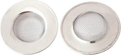 Jumada's - 2-delige Metalen gootsteen zeef - Buitenmaat 7.5 cm, binnenmaat 4,3 cm - Vang haar, voedselresten en vuil op - Voorkom verstoppingen!