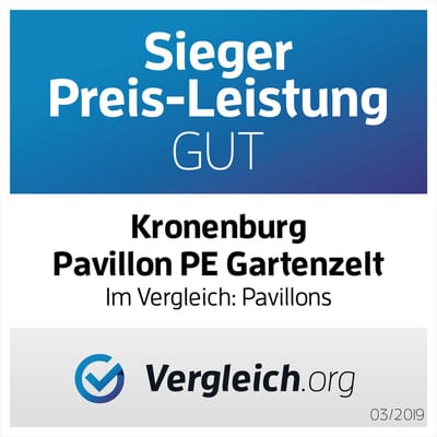 Kronenburg Vouwtent Partytent 3 x 3m, Kleur Blauw - 4 Zijelementen - Waterdicht Pavillon - UV-bescherming 50