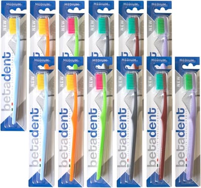 Tandenborstel Set - Borstel Set - Dagelijkse Mondhygiëne - Afgeronde Borstelharen - 12 Stuks - Diverse Kleuren