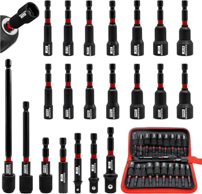 21-delige Slagdopsleutelset Met Metrische en SAE Doppen, 1/4"-9/16" en 6-14mm