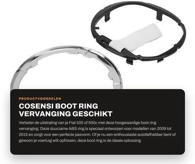 Dailygoods- Boot Ring Vervanging - Gaiter - ABS - Voor Fiat 500/500c 2009-2015 - 2 Stuks - OEM 71775051