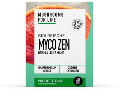 Mushrooms4Life Myco Zen Paddenstoelen Poeder Bio 60 gram (Reishi en Lion’s Mane)