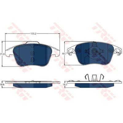 Remblokset, schijfrem ELECTRIC BLUE TRW GDB1691BTE