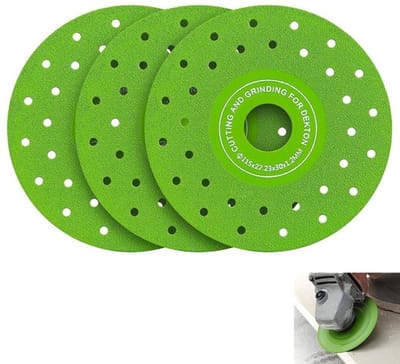 Drie vacuümgesoldeerde diamantslijpbladen van 115 mm, ultradun en poreus, geschikt voor keramische tegels, glas, graniet, marmer en andere steensoorten.