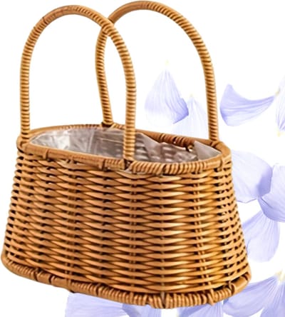 Livano Bloemenmandje Bruiloft - Strooimandje - Huwelijk - Bruidsmeisje - 19cm