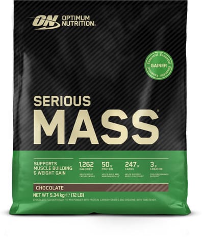 Optimum Nutrition Serious Mass - Chocolate - Mass Gainer - Weight Gainer - 5320 gram (16 servings)