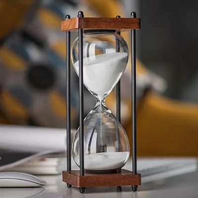 Nieuwe Grote Zandloper Timer 60 Minuten, Metalen Zandloper Zandloper Klok, Tijdmanagement Hulpmiddelen voor Keuken Thuis Kantoor Bureau Decor wit