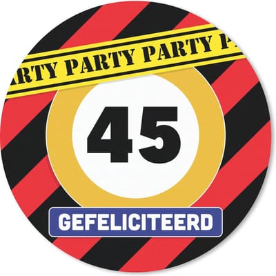 Muismat rond 20x20 cm - Mousepad Verjaardag - 45 Jaar - Feest - Ronde muismatten