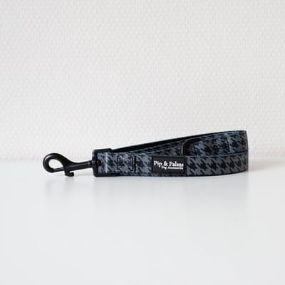 Pip & Palms - Hondenriem Dark Dogstooth - 152cm lang - Zwart - 2cm breed - Comfortabel & Stijlvol - Honden looplijn - Voor Wandelen en Training