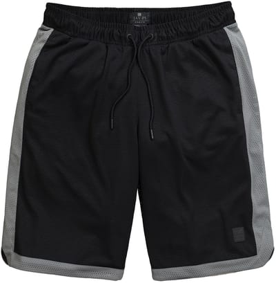JAY-PI - Heren - Bermuda tot over de knie fitness mesh Buik-Fit QuickDry - Zwart - Maat XL