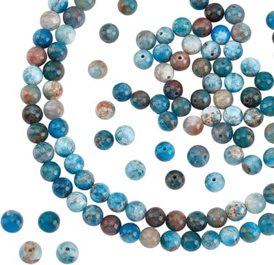 Natuurlijke Apatiet Kralen 6mm Rond Steentjes - 61 Stuks voor DIY Armband en Ketting Creaties