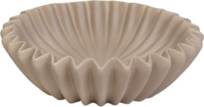 Housevitamin Plissé Schaal – Keramiek – Decoratieve Schaal – Moderne Fruitschaal – Taupe – 29,5 cm