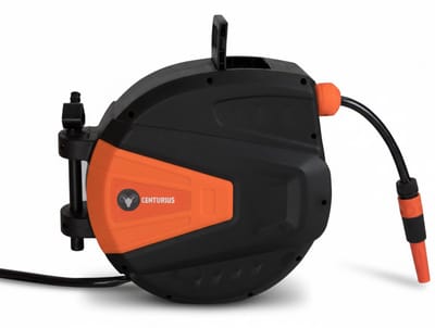 Wandhaspel Tuinslang – 20 Meter – 180° Draaibaar / Automatische Oprolfunctie – Incl. Sproeikop | Centurius