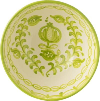 J-Line kom Granada High - keramiek - wit/groen - large - Ø 28 cm
