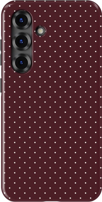 Micro Dots Tough Hoesje Samsung Galaxy S25 FE | Geschikt Voor Mag | Stippen Motief Backcover Samsung Galaxy S25 FE Wine Dots