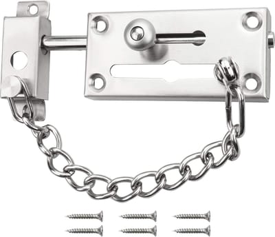 Deurketting - RVS Deurbeveiliging - 1 Stuk - Geborsteld Anti-inbraak Slot - Voor Woning Hotel Slaapkamer - Zilverkleurig