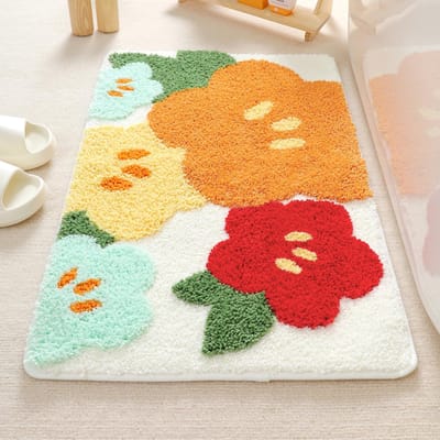 Badmat, extra zacht, absorberend, antislip, comfortabele badmat, tapijt voor bad, douche, badkamer, machinewasbaar, 40 x 60 cm