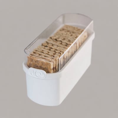 JQ Liv Cracker Bewaardoos Wit - 100% luchtdicht - Altijd verse crackers! - Knackebrood -