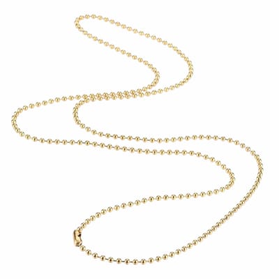 Fako Bijoux® - Bolletjes Ketting - Ball Chain - RVS - Stainless Steel - 3mm - 50cm - Goudkleurig