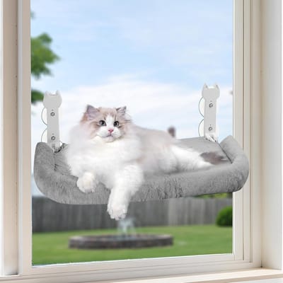 Famanu – Kattenraambed met zuignappen - kattenhangmat voor ramen en muren - wasbaar en belastbaar tot 20 kg - 55 x 30 cm