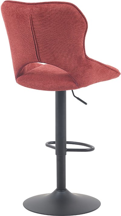 Barstoel/Barkruk 'Mori' Stof Ote Share Rood - H 100-121 cm x B 51 x D 53 cm - Set van 2