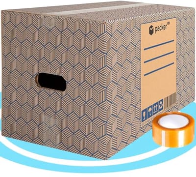 Verhuisdozen Pakket met 10 Dozen en Plakband – 430 x 300 x 250 mm