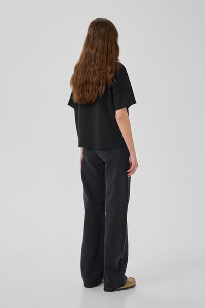 My Essential Wardrobe Mwhelle Polo Tee Tops & T-shirts Dames - Shirt - Zwart - Maat M
