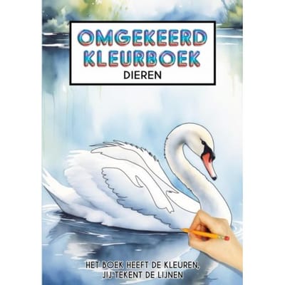 Omgekeerd Kleurboek - Dieren - Het Boek Heeft De Kleuren, Jij Tekent De Lijnen - Kleurboek Shop
