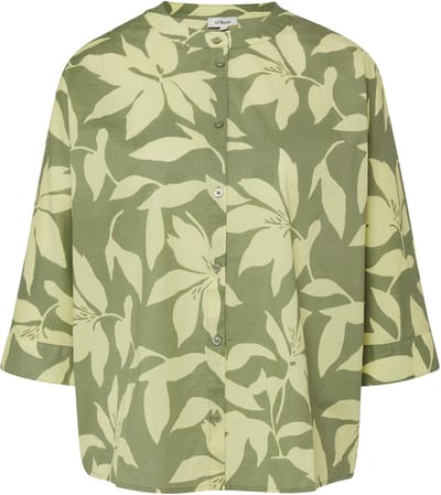 Katoenen Blouse met All-over Print en Vleermuismouwen Dames s.Oliver