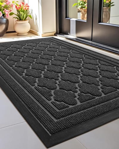 Famanu Antislipdeurmat Buiten, Robuuste Buitendeurmat Weerbestendig, Wasbare Vuilvangmat 120x180cm, Deurmat Buiten, Deurmat Buiten Voor Voordeur, Buiten, Entree - Grijs