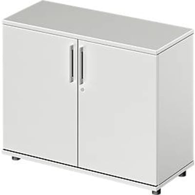 Vleugeldeurkast TETRIS WOOD - B 1000 x D 421 x H 800 mm - 2 OH - hoogte inclusief glijders - lichtgrijs - ons merk Schäfer Shop Genius