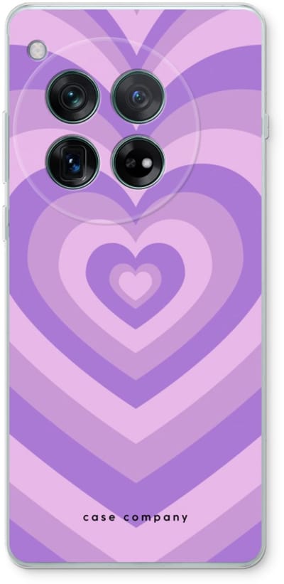 Case Company® - Hoesje geschikt voor OnePlus 12r hoesje - Hart Paars - Soft Cover Telefoonhoesje - Bescherming aan alle Kanten en Schermrand