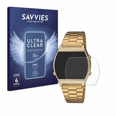 Savvies - Screenprotector voor Casio Retro B640WB - Folie Beschermfolie transparant 6 Stuks