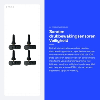 Dailygoods- Banden Drukbewakingsensoren OE Fit A4479050500/28239/4479050500 - Compatibel met M*Ercedes Metris - 2.0L - 433MHz - 2016-2019 - Betrouwbare sensor technologie - Bandensensor