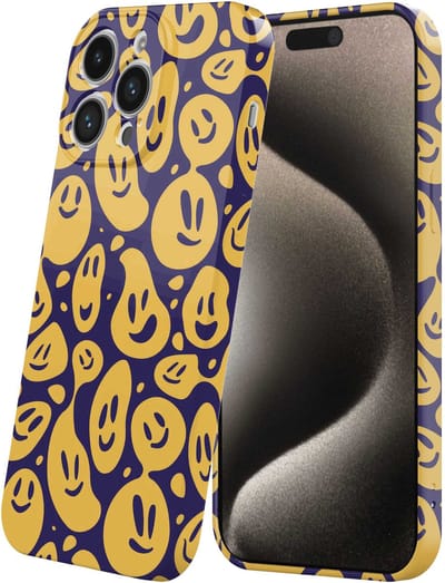 Smartphonica Telefoonhoesje Geschikt voor iPhone 15 Pro Max met Smiley en Emoji Opdruk - Flexibel Softcase TPU - Backcover Case Smiley and Emoji Design geschikt voor iPhone 15 Pro Max