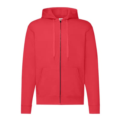 Fruit of the Loom Klassieke herenhoodie met rits (Rood)
