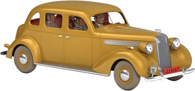 Kuifje Moulinsart Auto 1/24 - De beige Buick 1936 - Zonnebloem Tintin + 2 boeven Sedan #36