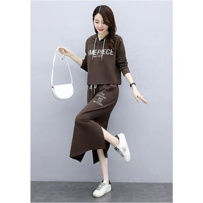 Nieuw zomer dames casual sweatshirt pak rok Koreaanse stijl high-end sport leeftijdverlagende slanke rok 4XL bruin